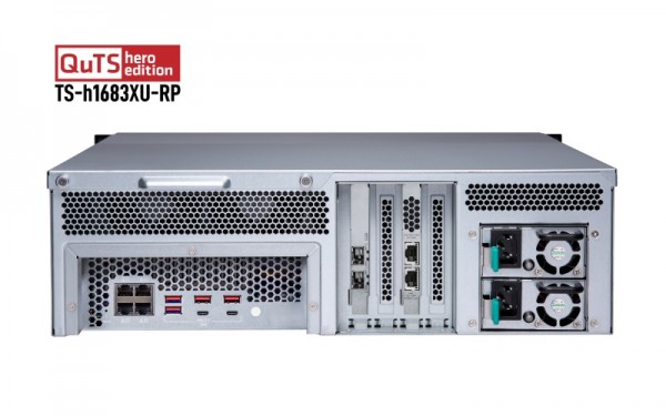 QNAP TS-h1683XU-RP-E2236-128G 16-Bay 128TB Bundle mit 16x 8TB Red Pro WD8003FFBX